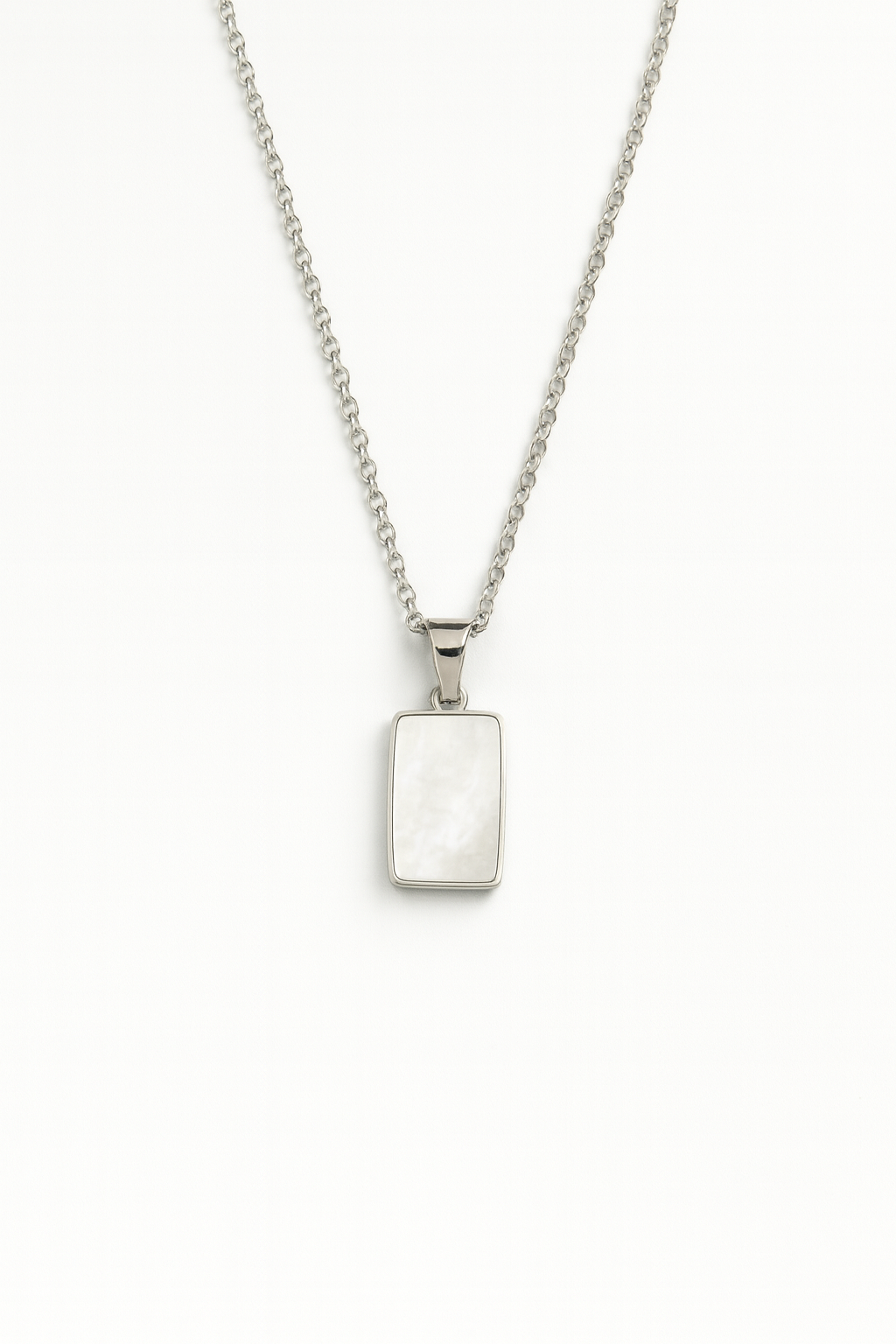 White Oblong Necklace