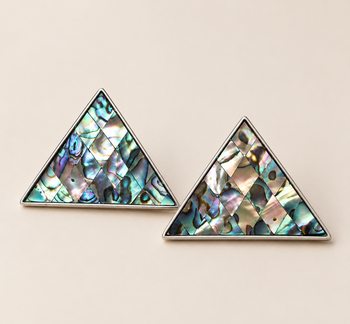 Blue Trigon mother of pearl earrings