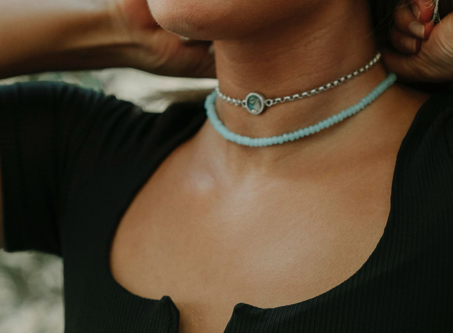 blue Circlet Choker