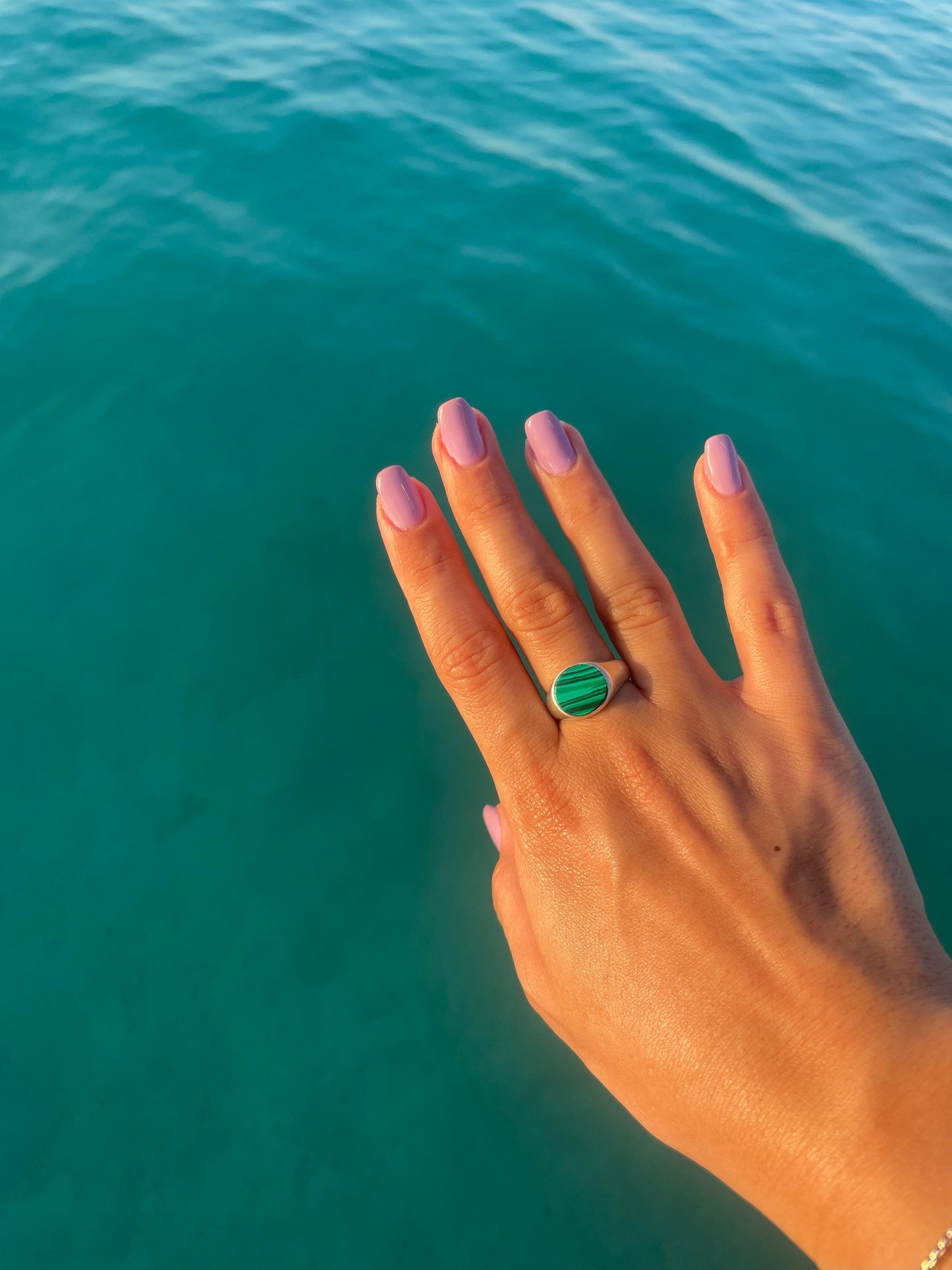 Malachite circlet ring