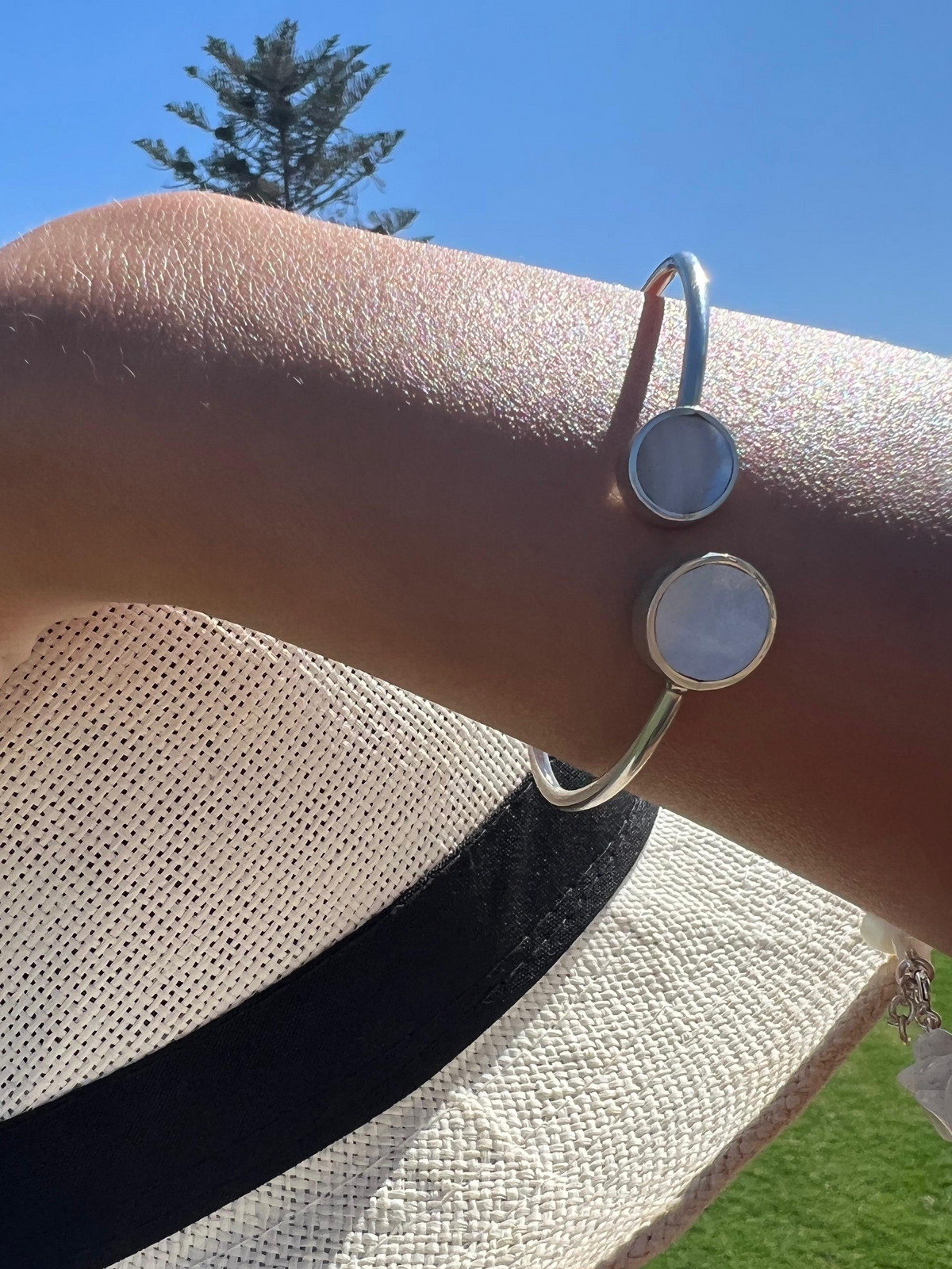 White Double Circlet Bracelet