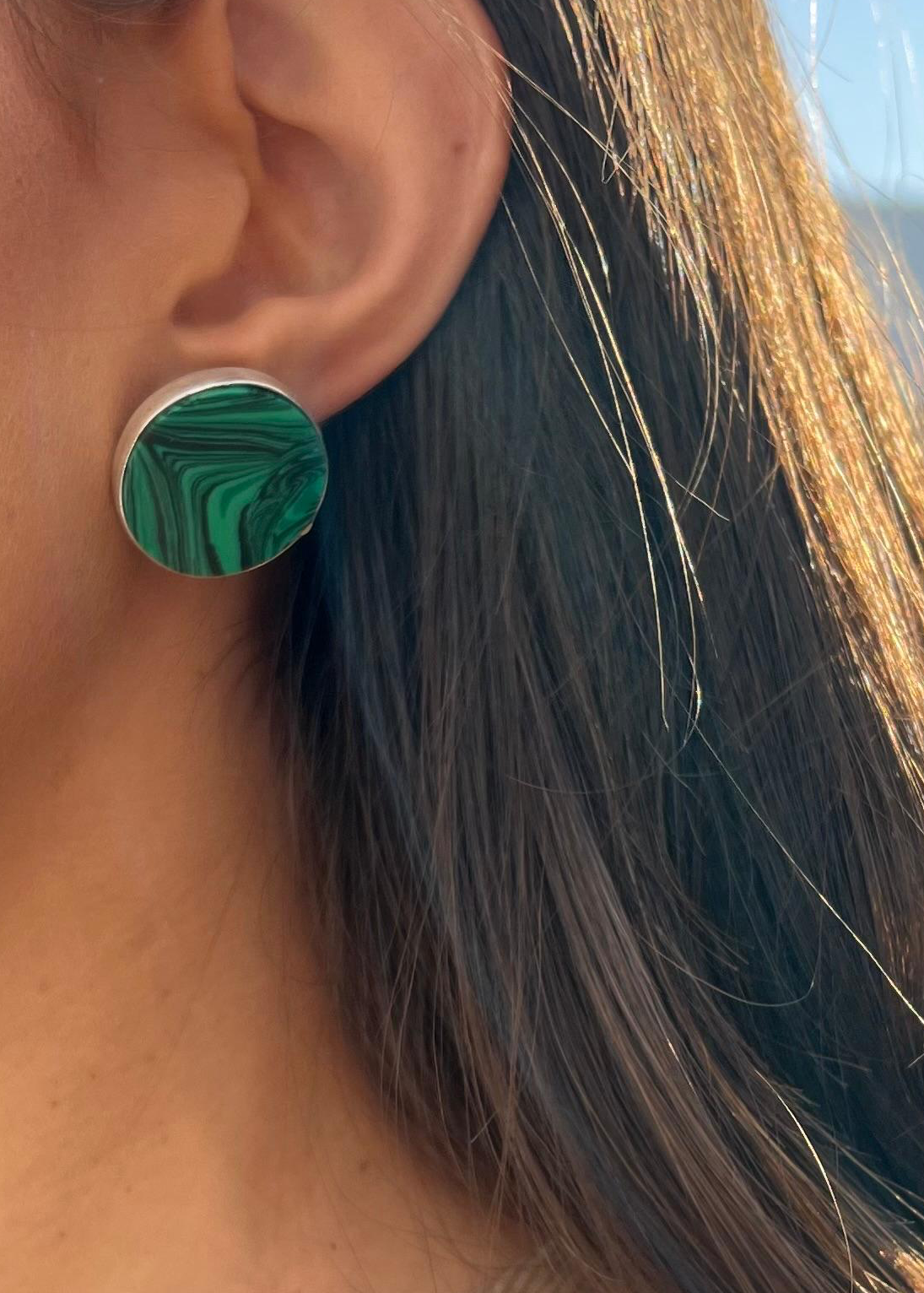 Malachite stud earrings