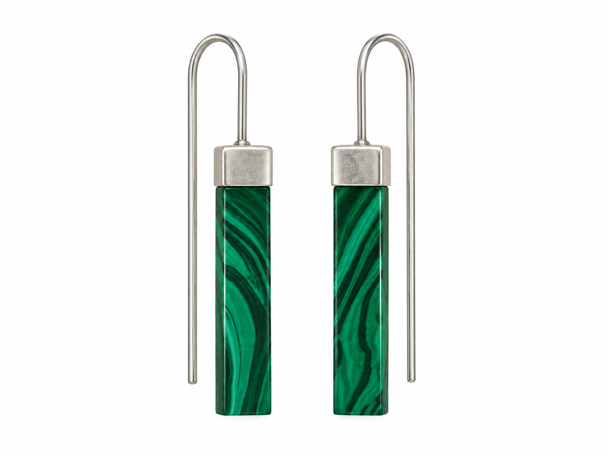 Malachite Aqua bar earrings