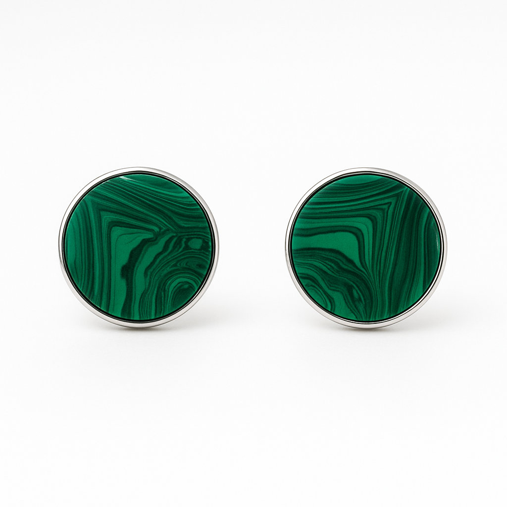 Malachite stud earrings