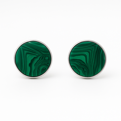 Malachite stud earrings