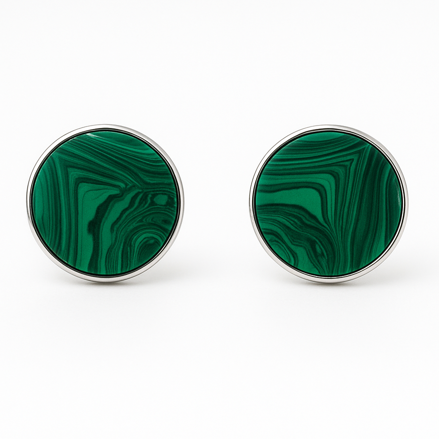Malachite stud earrings