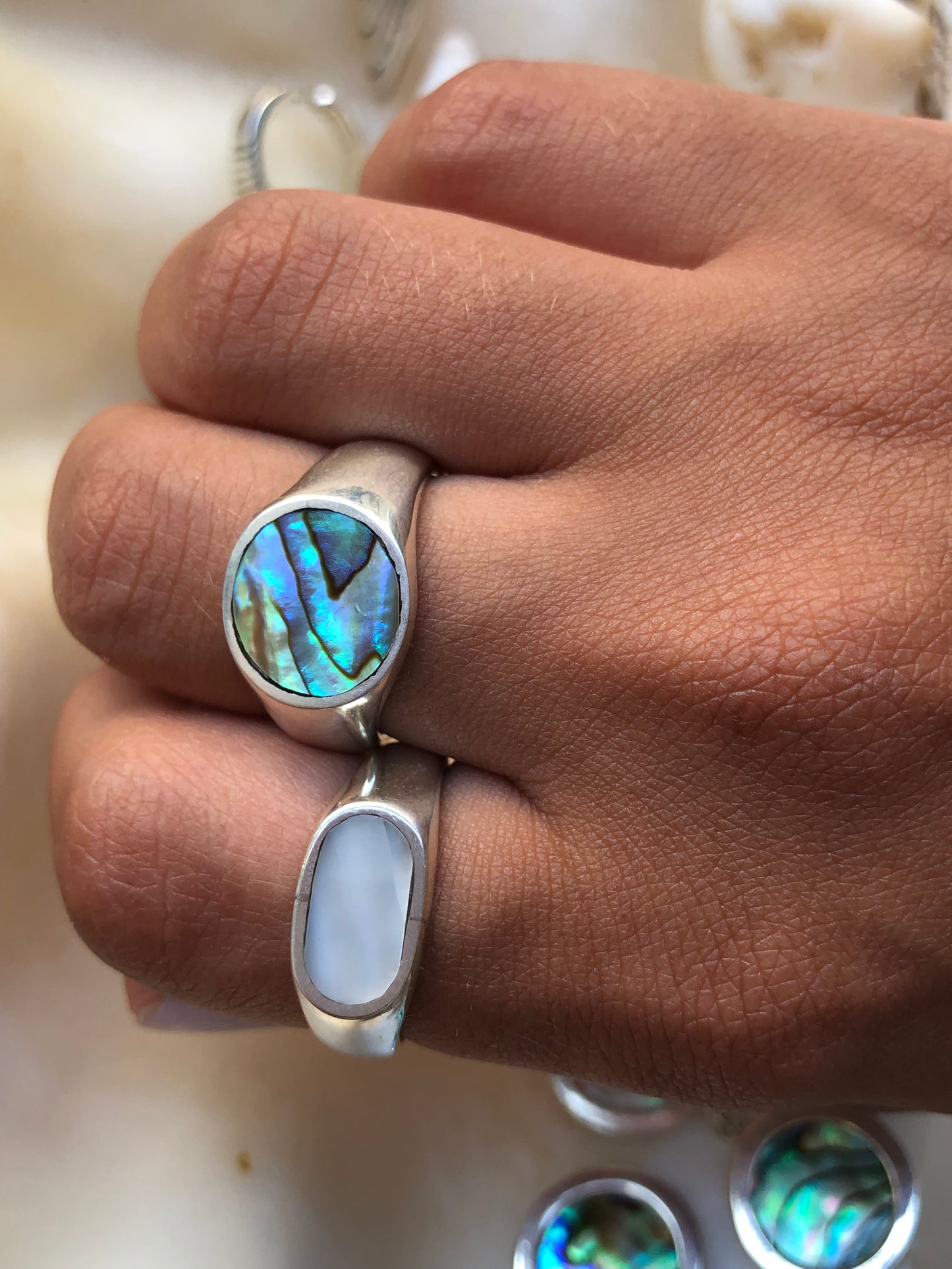 Signature Circlet Mother of Pearl Ring