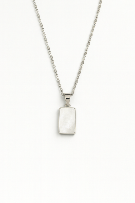 White Oblong Necklace
