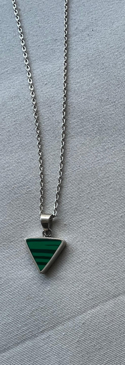 Malachite trigon necklace