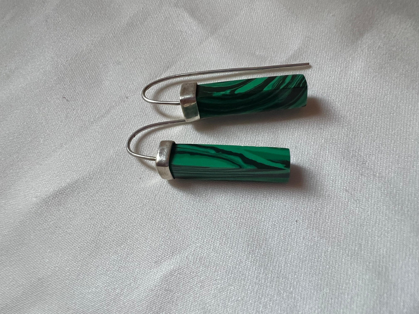 Malachite Aqua bar earrings