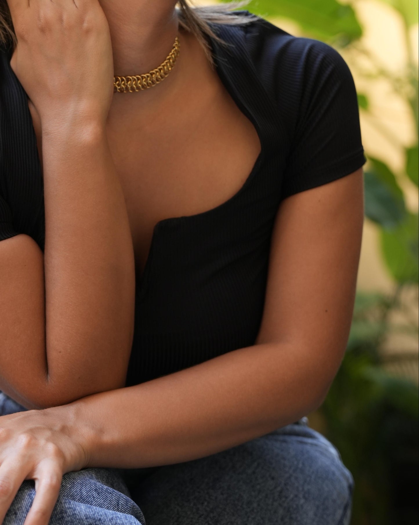Goldplated glam choker