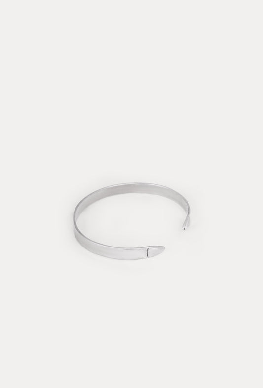 Handcrafted sterling silver half wheel bracelet