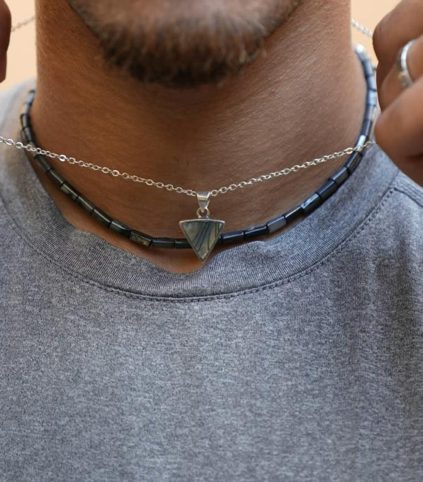 Mother of Pearl trigon necklace