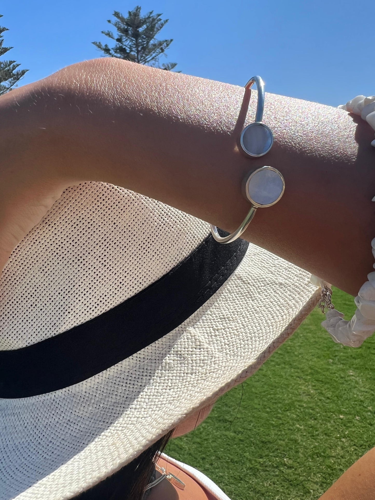 White double circlet bracelet