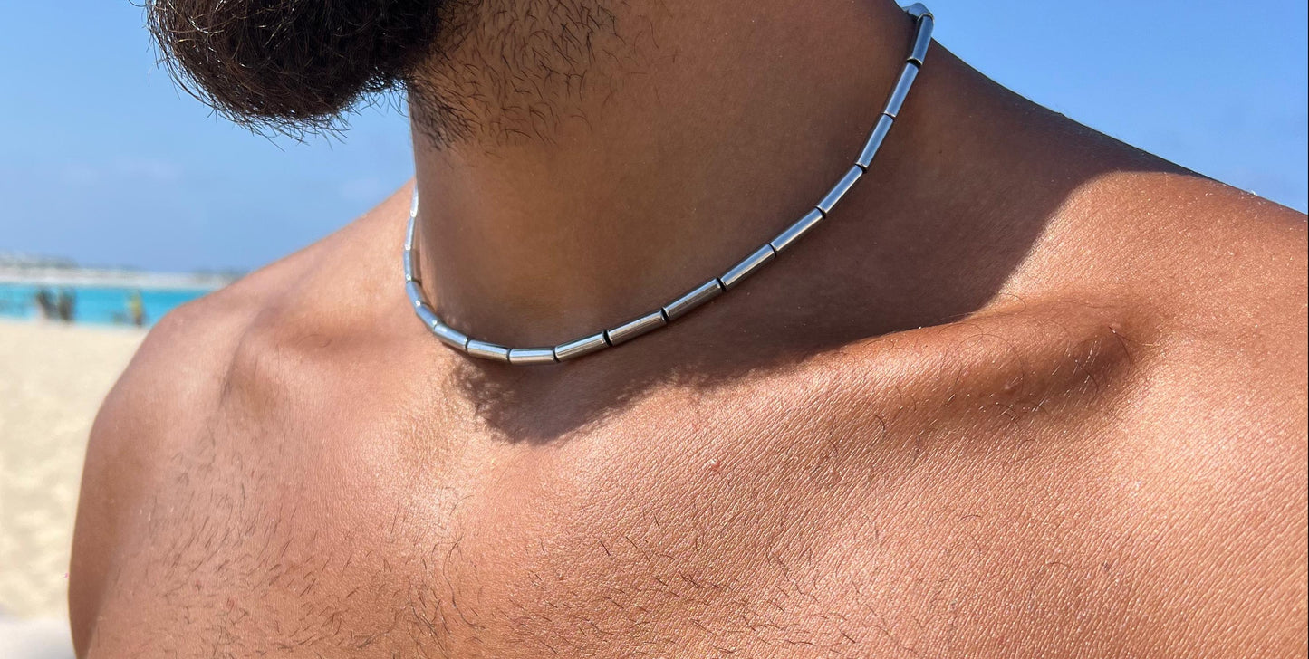 Aqua Silver choker
